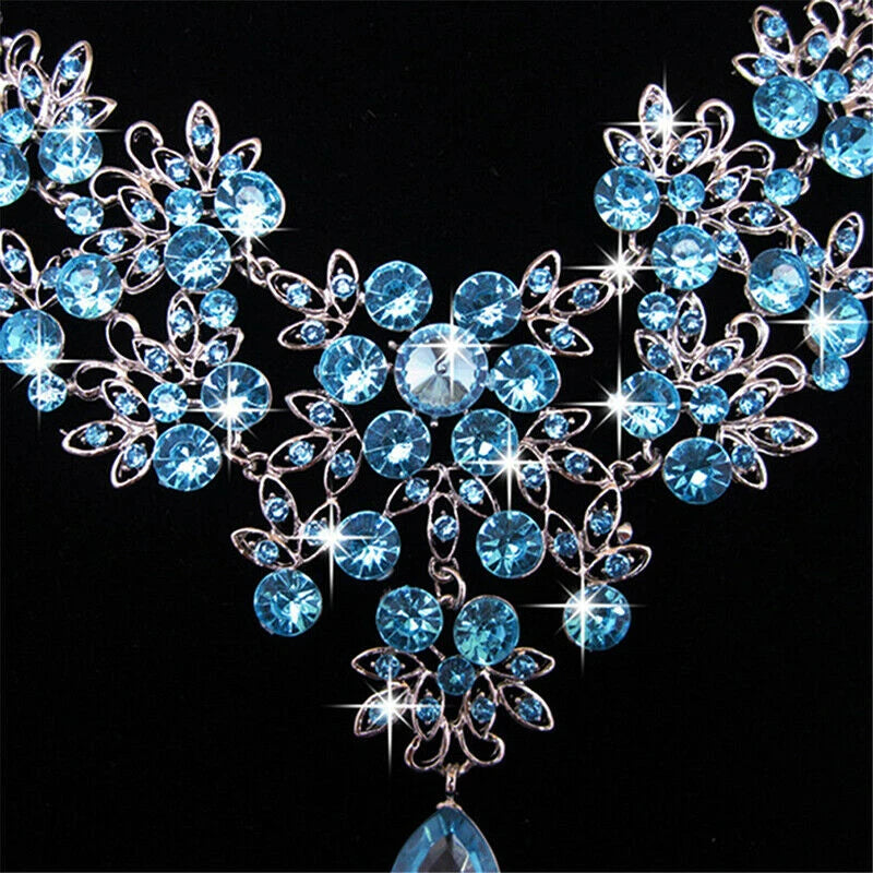 Women Wedding Jewelry Set Gold Color Zirconia Bridal Necklace Earring Pendant Set For Bride Bridesmaid Gift Wedding Accessories