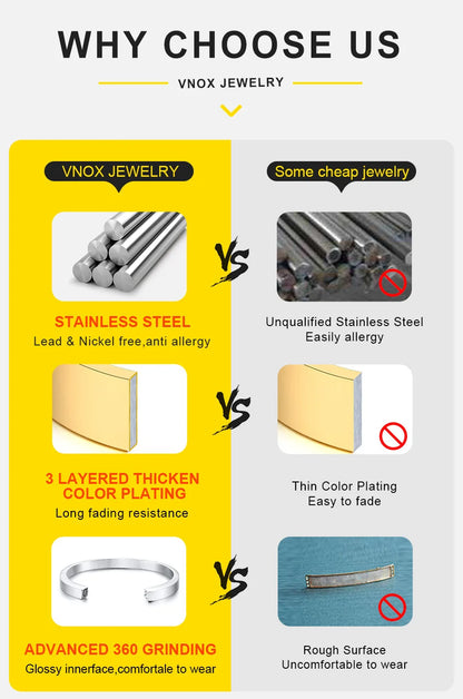 Vnox Free Custom Round Photo Frame Necklaces Gift for Women Men,Big Coin Pendant Zircon Stone Circle,Family Picture Gift to Dad