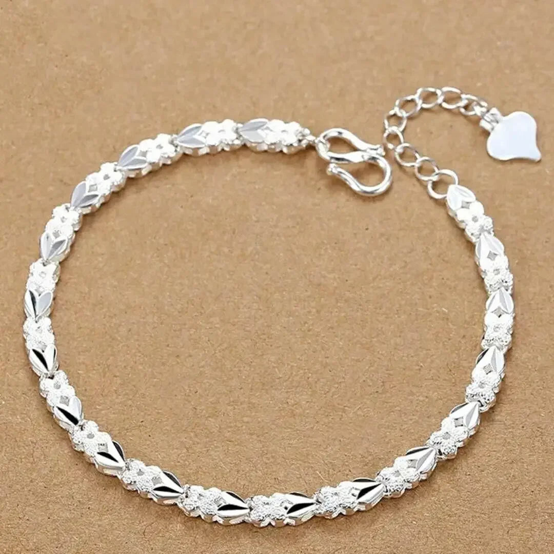 Fine Noble 925 Sterling Silver Solid Chain Bracelet For Women Men Charm Party Gift Wedding party Fashion Jewelry