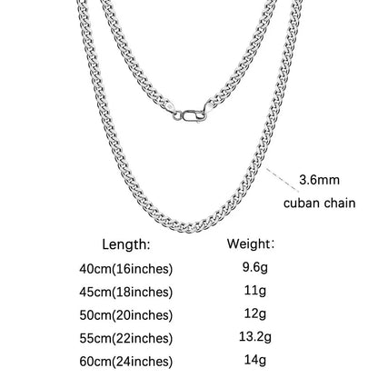 ORSA JEWELS 925 Sterling Silver Basic Punk Necklace for Men Women Curb Cuban Link Chain Chokers Vintage Punk Boy Male Gifts SC37