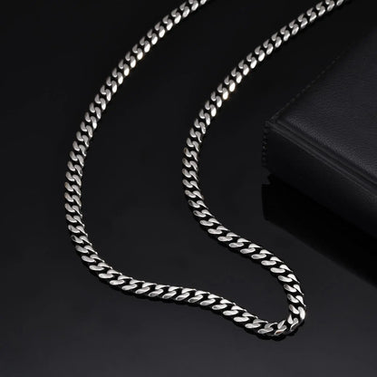 Vintage Chain Necklace for Men Boys,3/5/7mm Retro Grey Stainless Steel Collars,Rock Punk Antique Jewelry Gifts