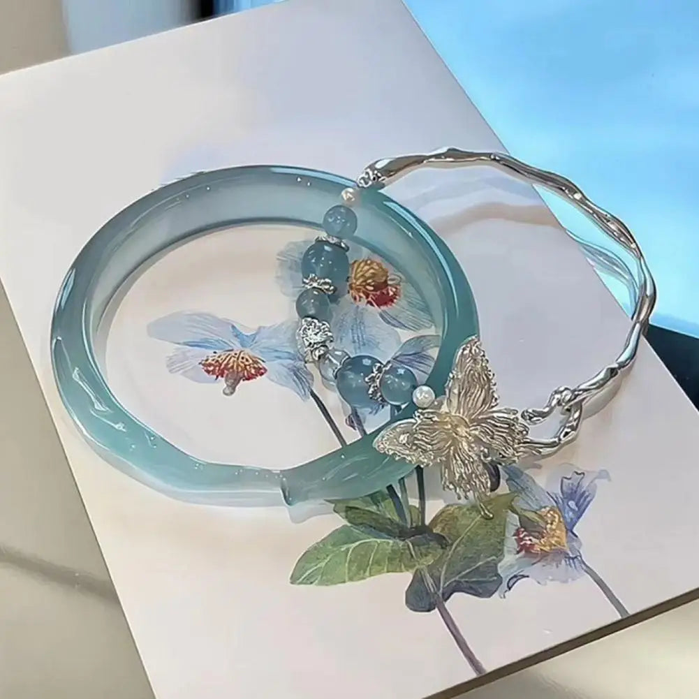 Chinese Ancient Hand Bracelet Butterfly Versatile Couple Bracelet Natural High-grade Exquisite Popular Fashion Jewelry Gifts