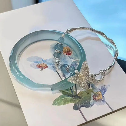 Chinese Ancient Hand Bracelet Butterfly Versatile Couple Bracelet Natural High-grade Exquisite Popular Fashion Jewelry Gifts
