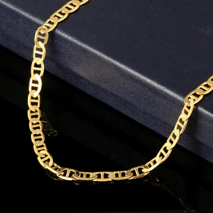 45-60cm 18K gold 925 Sterling silver charm 6MM flat chain Necklaces for Women Men Luxury Fashion Party Wedding Jewelry