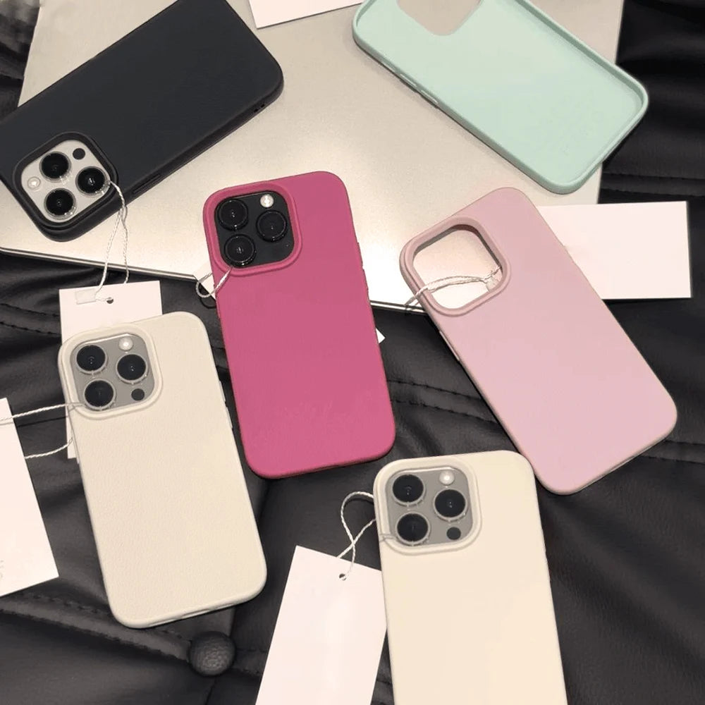 Leather TPU Phone Case For iPhone 17 Pro Max 16 13 11 15 14 Plus 12 17 Air 17Promax 16promax Shockproof Soft Funda Cover Coque