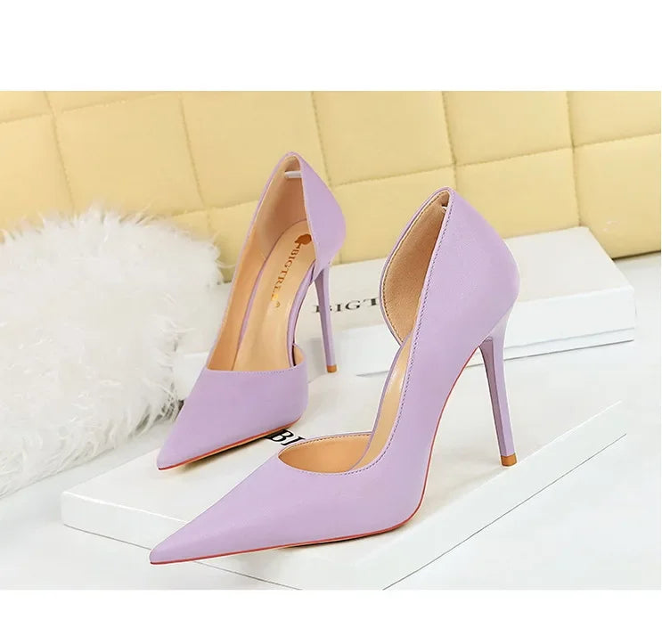 626-1 Fashionable Simple Slim Fit Ultra High Heel Shallow Pocket Single Shoe Women High Heel Korean Style
