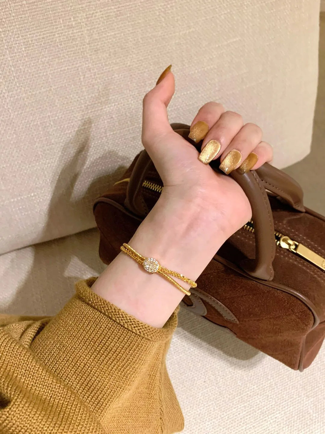 Classic matte shiny wire winding bracelet for women Light luxury and fashion silver 925 double-layer soft bangles fine jewelry