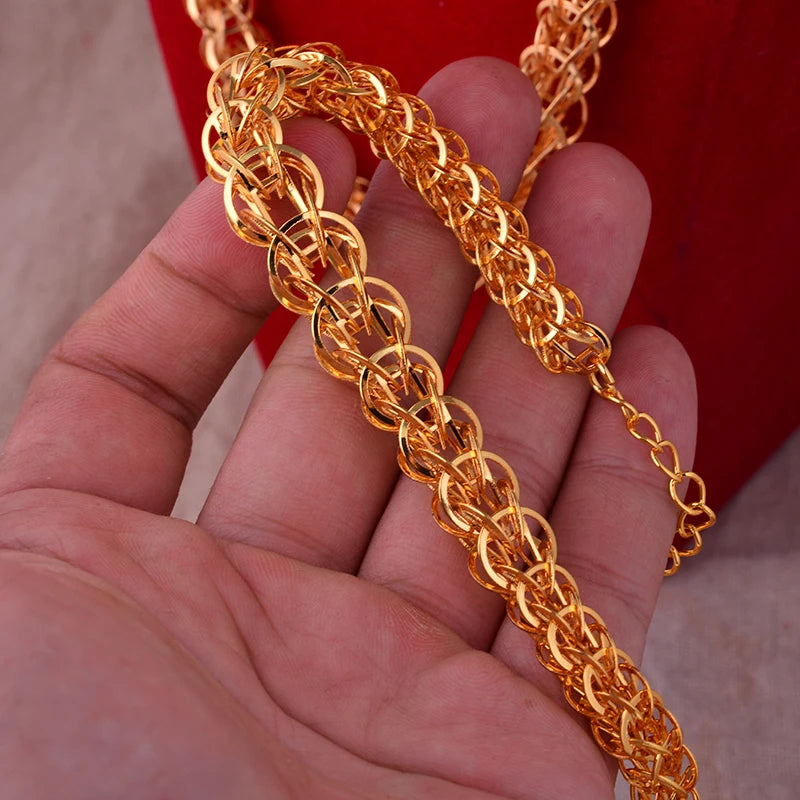 Dubai Gold Plated Jewelry Set For Women Female Romantic Nigerian Wedding Jewellery Gift