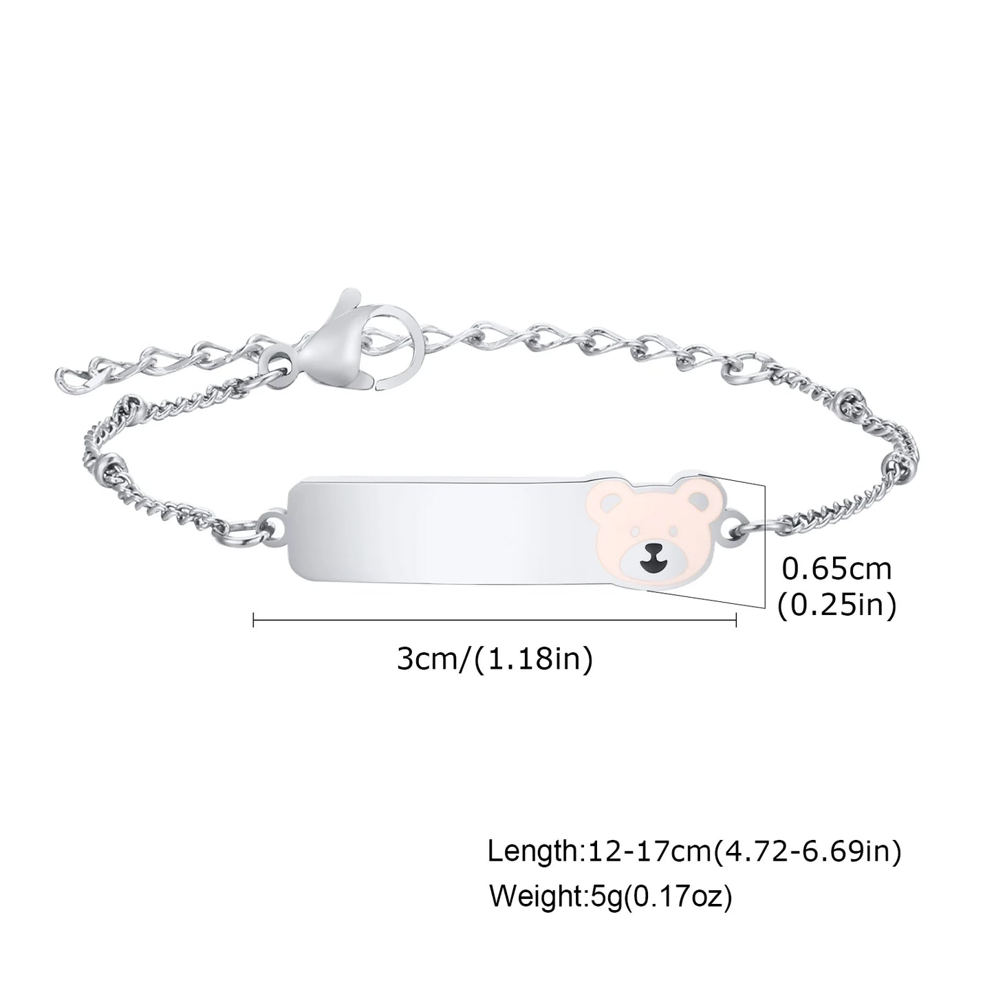 Vnox Personalized Baby Names Bracelets,Custom Baptism Gift, Anti Allergy Stainless Steel Chain Bracelets, Gifts to Newborns