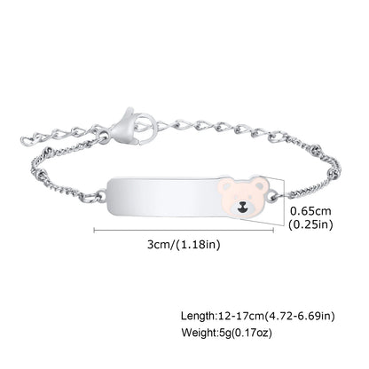 Vnox Personalized Baby Names Bracelets,Custom Baptism Gift, Anti Allergy Stainless Steel Chain Bracelets, Gifts to Newborns