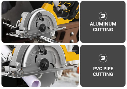 Electric Goddess 5in Brushless Electric Circular Saw ﻿For Dewalt 20V Battery ﻿Cordless 1000W Handheld Woodwork Saw Power Tool ﻿