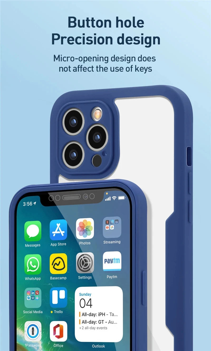 360 Full Cover Case For iPhone 17 Pro Max 16Plus 16E Funda For iPhone 16 15 Pro 17Air 15Plus Screen Protection Phone Cover