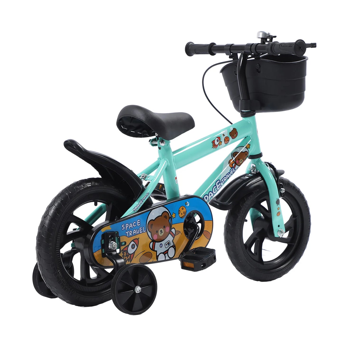 12" Kids Bike with Training Wheels for 2-6 Years Old, High Carbon Steel Frame Adjustable Seat & Handlebars