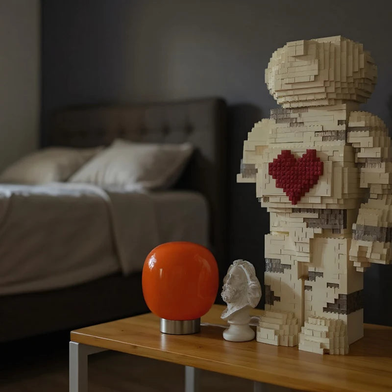 USB Plug Bauhaus Glass Table Lamp Trichromatic Dimming Bedside Night Light for Bedroom Lighting