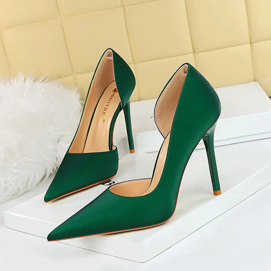 626-1 Fashionable Simple Slim Fit Ultra High Heel Shallow Pocket Single Shoe Women High Heel Korean Style