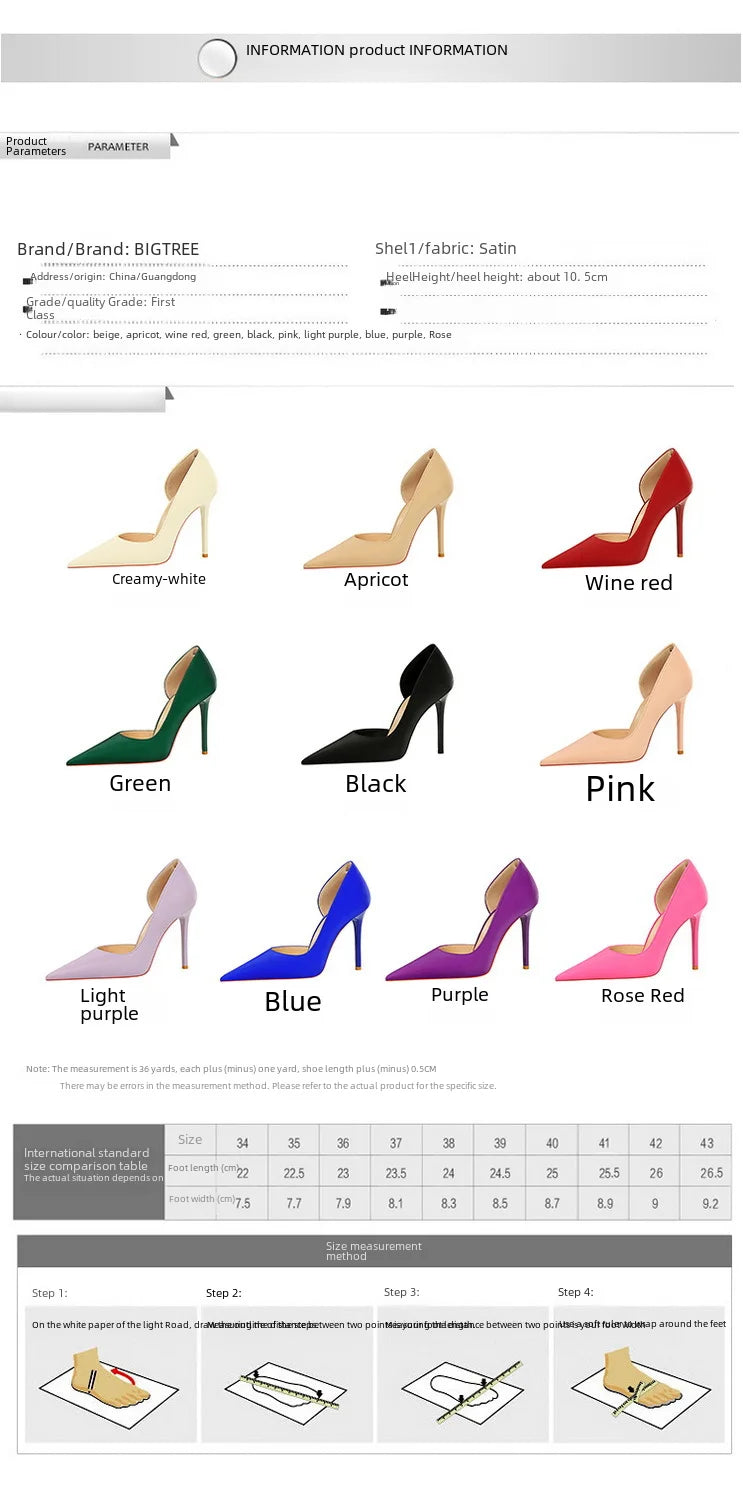 626-1 Fashionable Simple Slim Fit Ultra High Heel Shallow Pocket Single Shoe Women High Heel Korean Style