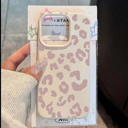 Phone Case For iPhone 16e 16 15 14 13 12 11 Pro Max 16 Plus XS Max X XR Minimalist Leopard Print Lichee Patterns Soft tpu Cover