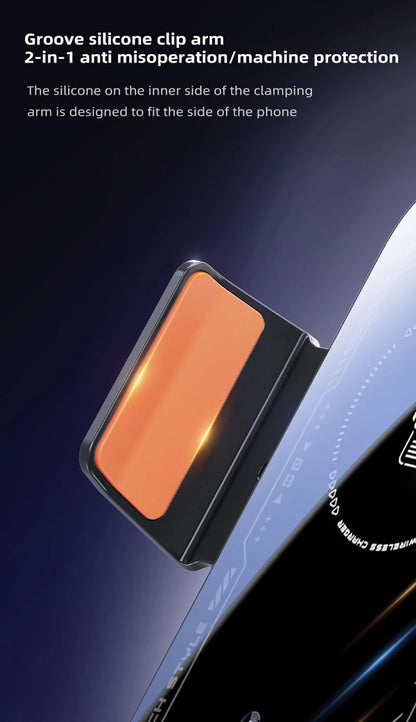 Car Phone Charger Phone Holder 66W Wireless & Wired Charger Auto Sensing One-Touch Release and Rotation Qi FCC ROHS Certified