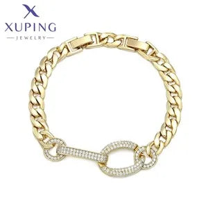 Xuping Jewelry Bracelet and Necklace Set Charm Jewellery Set Gold Color Plated for Women Wedding Gifts X000787949