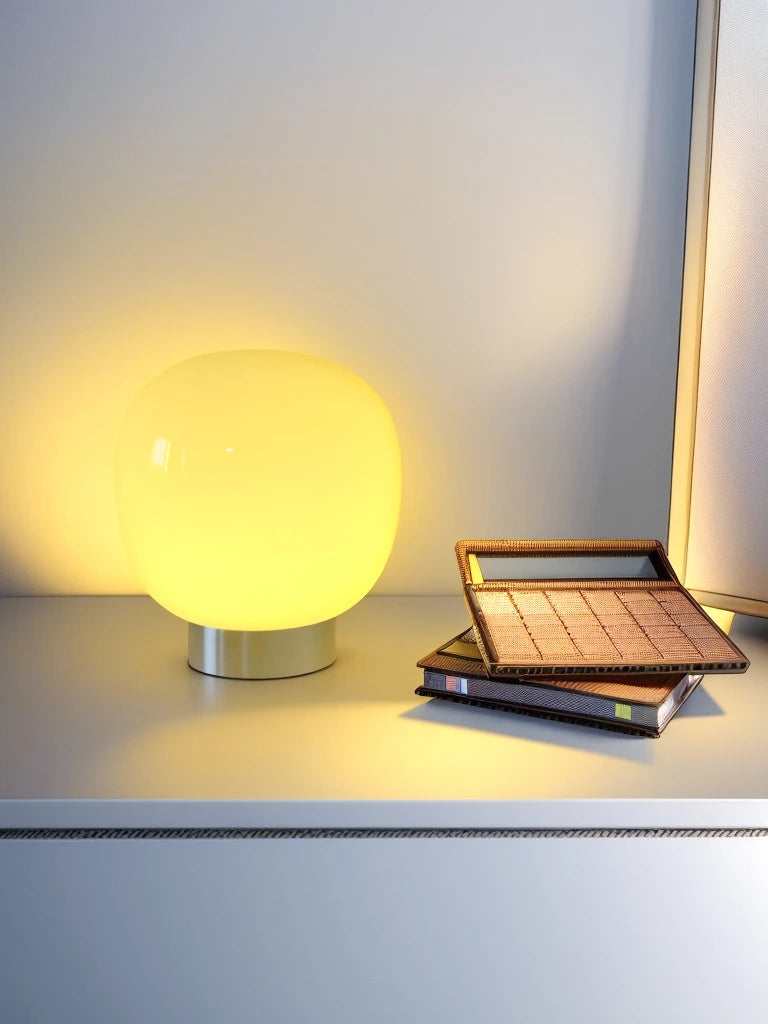  Macaron Glass Table Lamp for Hotel Bedroom Bedside Living Room Trichromatic Dimming Decoration Modern Minimalist Desk Lights