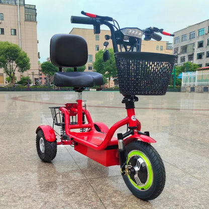 New electric tricycle 12-inch portable scooter for men and women for adults folding mini small three-wheeled electric car