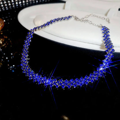Luxury Shiny Full Rhinestone Choker Necklace for Women Personalized Geometric Crystal Necklaces Wedding Jewelry Party Gifts
