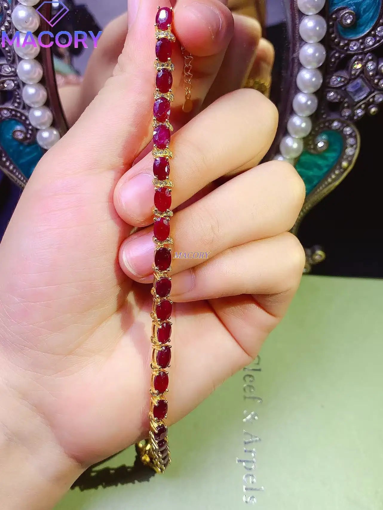 Exquisite red ruby bracelet for women, 925 sterling silver, new stylish classic design, vibrant gemstone colors, finely crafted