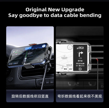 Car Phone Charger Phone Holder 66W Wireless & Wired Charger Auto Sensing One-Touch Release and Rotation Qi FCC ROHS Certified