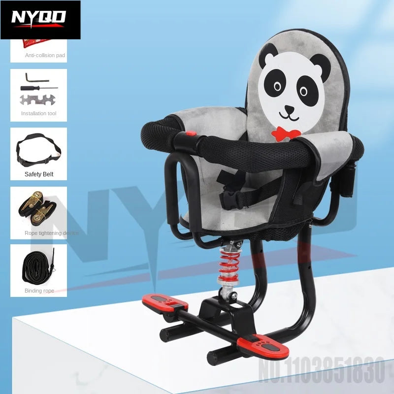 Electric vehicle front child seat electric scooter baby safety seat/electric motorcycle shock absorber stool motorcycle seat