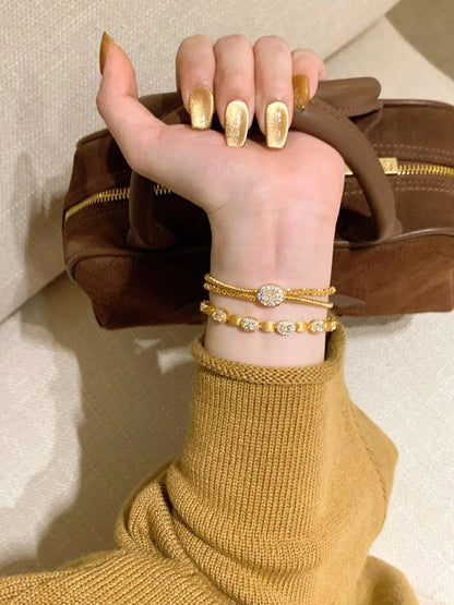 Classic matte shiny wire winding bracelet for women Light luxury and fashion silver 925 double-layer soft bangles fine jewelry