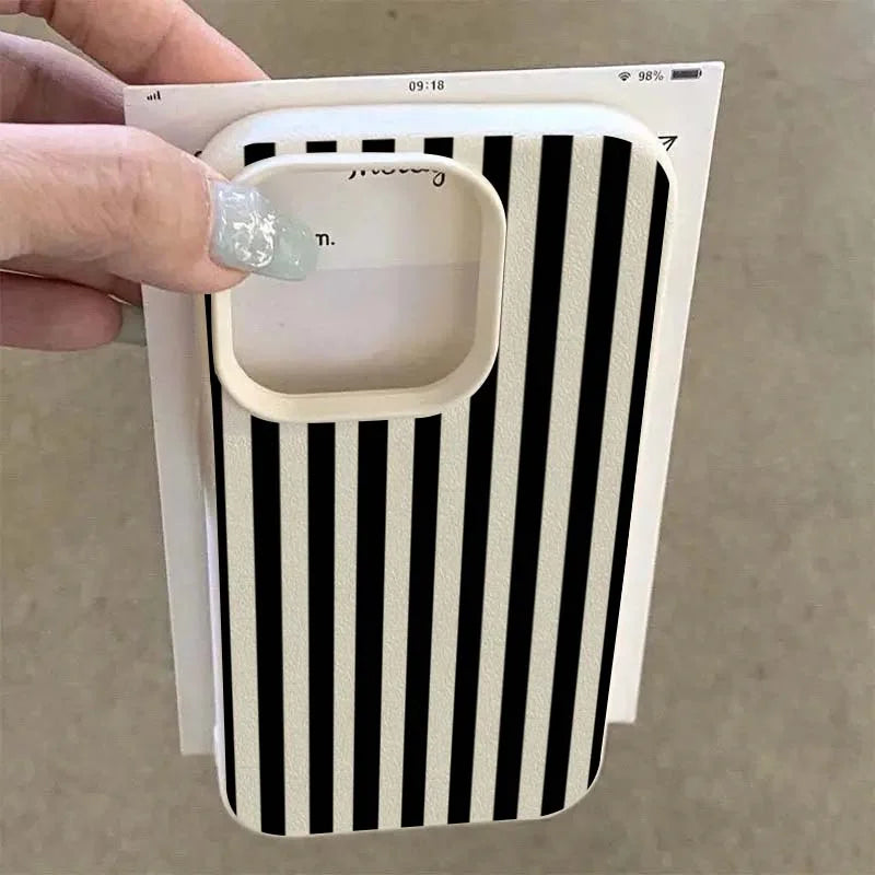 Colorful Striped Minimalist INS Couple Phone Case For iPhone 17 16 11 13 12 14 15 Pro Max XS X XR 7 8 Plus 16E 16 17 Pro Cover