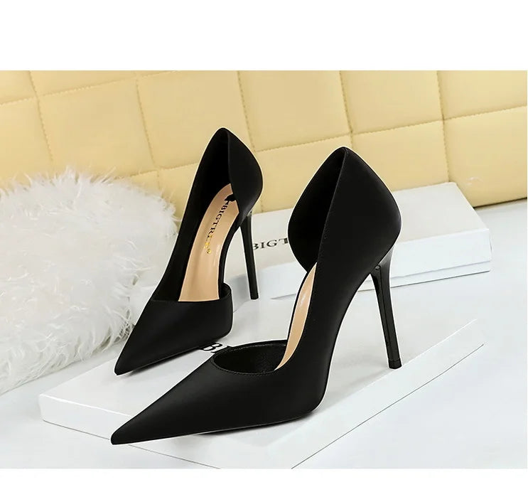 626-1 Fashionable Simple Slim Fit Ultra High Heel Shallow Pocket Single Shoe Women High Heel Korean Style