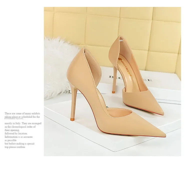 626-1 Fashionable Simple Slim Fit Ultra High Heel Shallow Pocket Single Shoe Women High Heel Korean Style