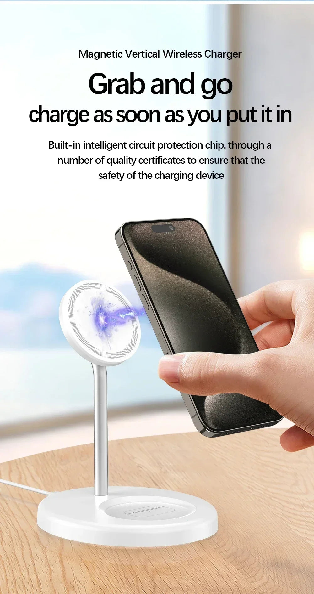 2-in-1 Wireless Fast Charger for iPhone 15/14/13/12 Pro Max & AirPods Pro – Upgraded Foldable Charging Dock