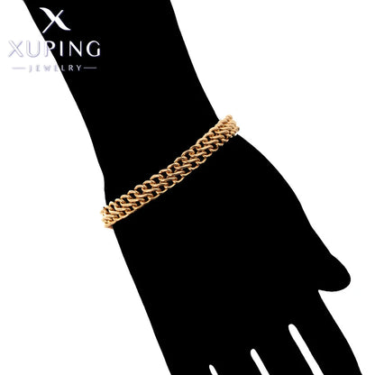 Xuping Jewelry Bracelet and Necklace Set Charm Jewellery Set Gold Color Plated for Women Wedding Gifts X000787949