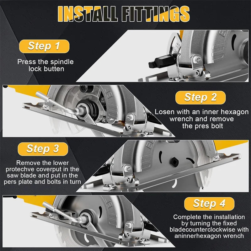 Electric Goddess 5in Brushless Electric Circular Saw ﻿For Dewalt 20V Battery ﻿Cordless 1000W Handheld Woodwork Saw Power Tool ﻿