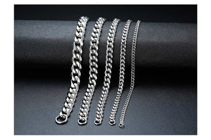 Vnox Mens Simple 3-11mm Stainless Steel Curb Cuban Link Chain Bracelets for Women Unisex Wrist Jewelry Gifts