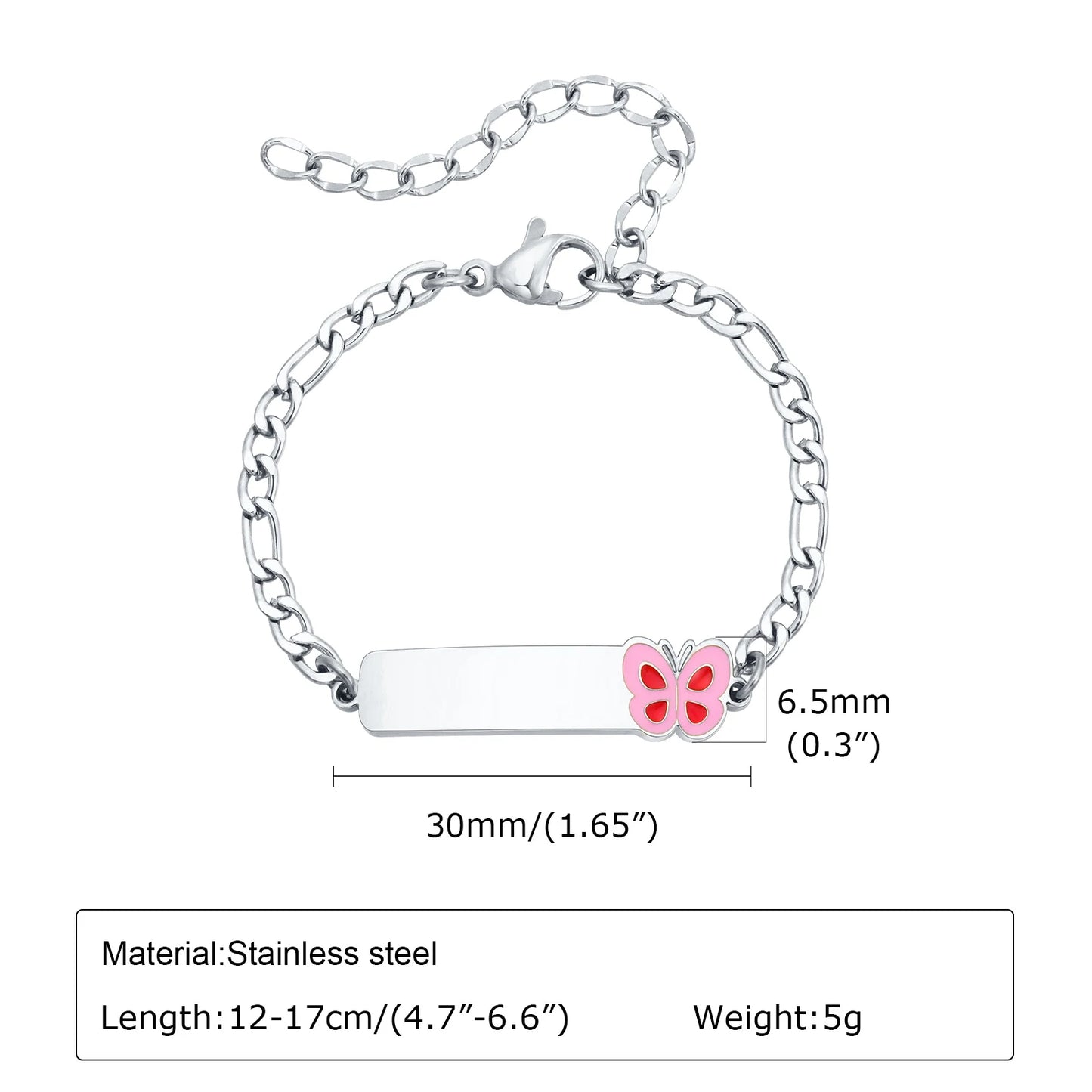 Vnox Personalized Baby Names Bracelets,Custom Baptism Gift, Anti Allergy Stainless Steel Chain Bracelets, Gifts to Newborns