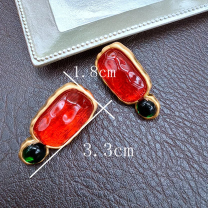 Jelly translucent gemstone earrings fashion luxury high sense 9 earrings female