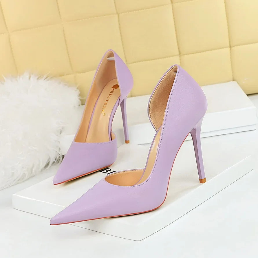 626-1 Fashionable Simple Slim Fit Ultra High Heel Shallow Pocket Single Shoe Women High Heel Korean Style