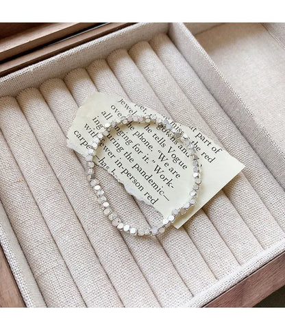 2025 New Broken Silver - Like Bracelet for Women, Light Luxury Retro & Minimalist Versatile for Besties & Daily Party