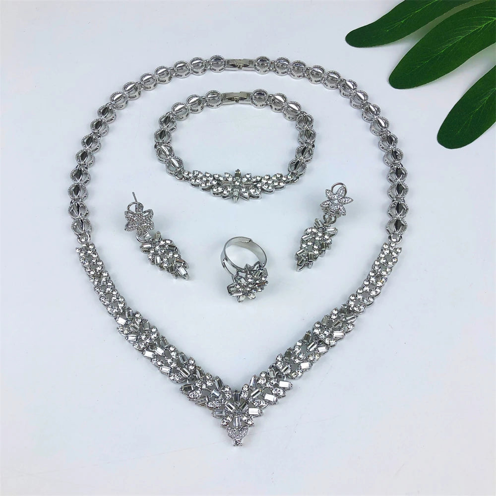 Luxury 18K Gold Plated Jewelry Set for Women Italian Jewellery Set Bridal Wedding Necklace Earrings Bracelet African Party Gifts