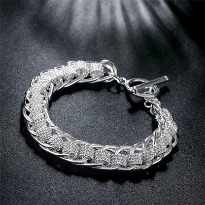 925 Silver gold exquisite 10mm chain men women Chain noble wedding bracelet fashion charm wedding birthday gift some style
