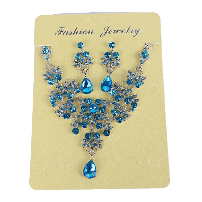 Women Wedding Jewelry Set Gold Color Zirconia Bridal Necklace Earring Pendant Set For Bride Bridesmaid Gift Wedding Accessories