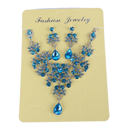 Women Wedding Jewelry Set Gold Color Zirconia Bridal Necklace Earring Pendant Set For Bride Bridesmaid Gift Wedding Accessories