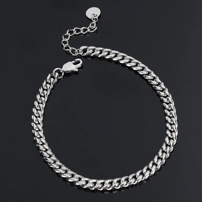 Hip Hop Stainless Steel 18K Plated Gold Anklet Cuban Link Chain For Women Gift Bling