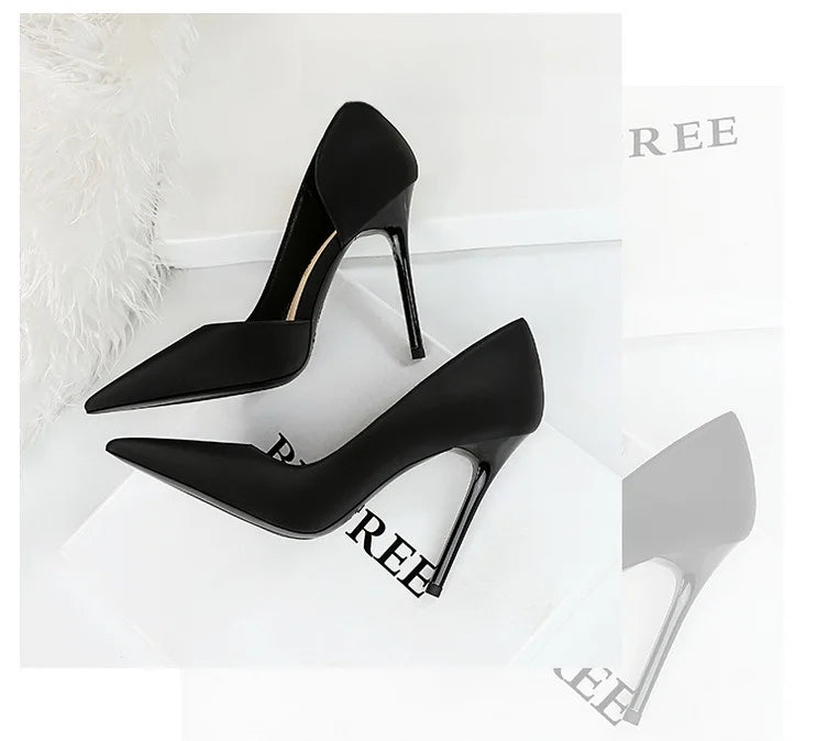 626-1 Fashionable Simple Slim Fit Ultra High Heel Shallow Pocket Single Shoe Women High Heel Korean Style