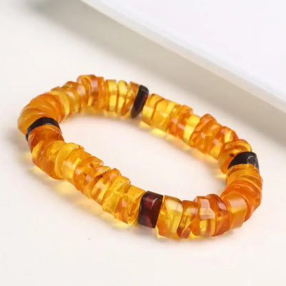 Natural Red Amber Bracelet Men Women Healing Gemstone Fine Jewelry Genuine Baltic Blood Amber Bracelets Barrel Beads Bangles