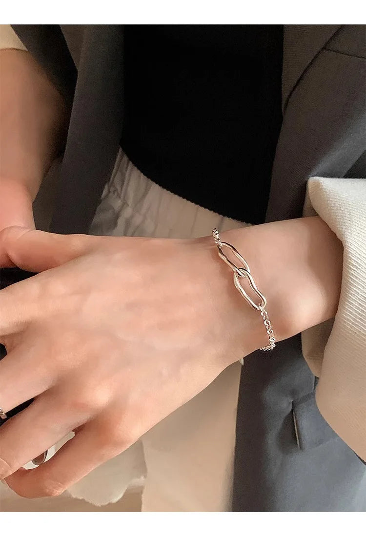 New Fashion Women's 925 Sterling Silver Bracelets Bracelets for Simple and Sweet Jewelry Trendy Wholesale