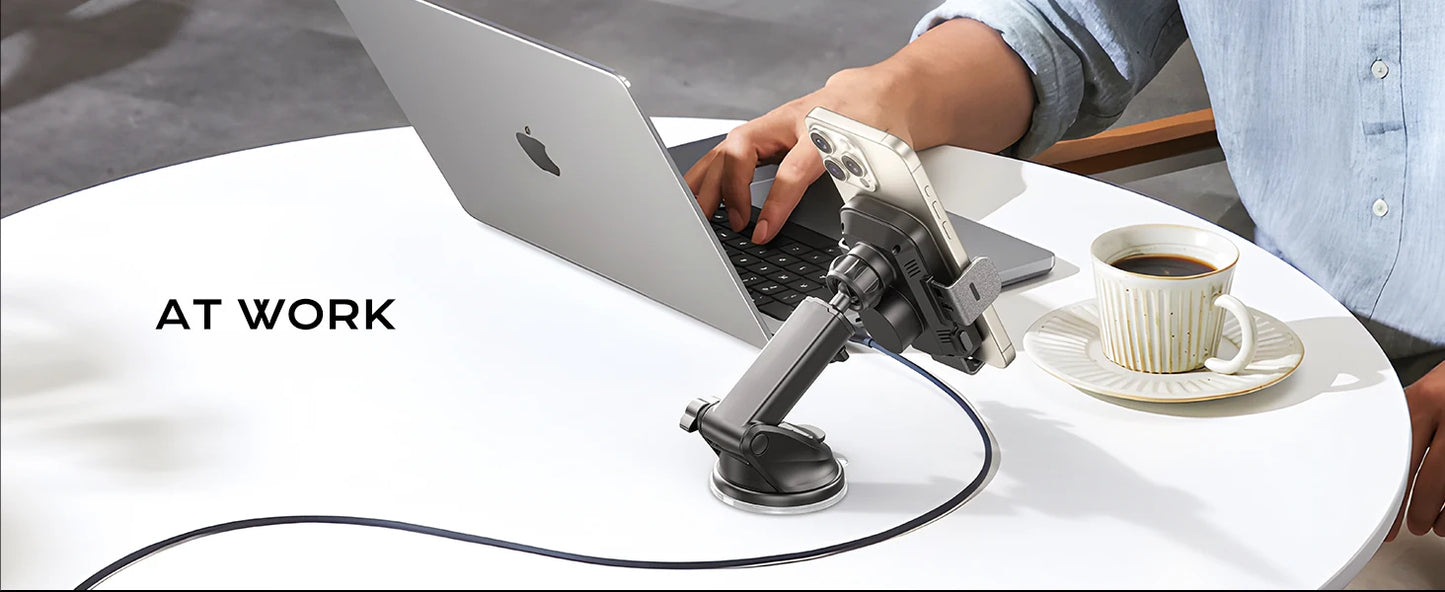 Wireless Car Charger, 2025 Upgrade 15W Fast Charging Auto Clamping Car Phone Holder Charger, Phone Holders for car Mount